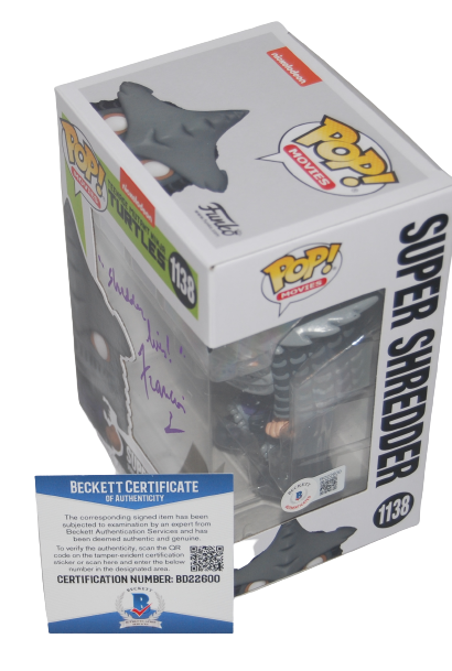 FRANCOIS CHAU signed (NINJA TURTLES) Shredder #1138 Funko Pop BECKETT BD22600