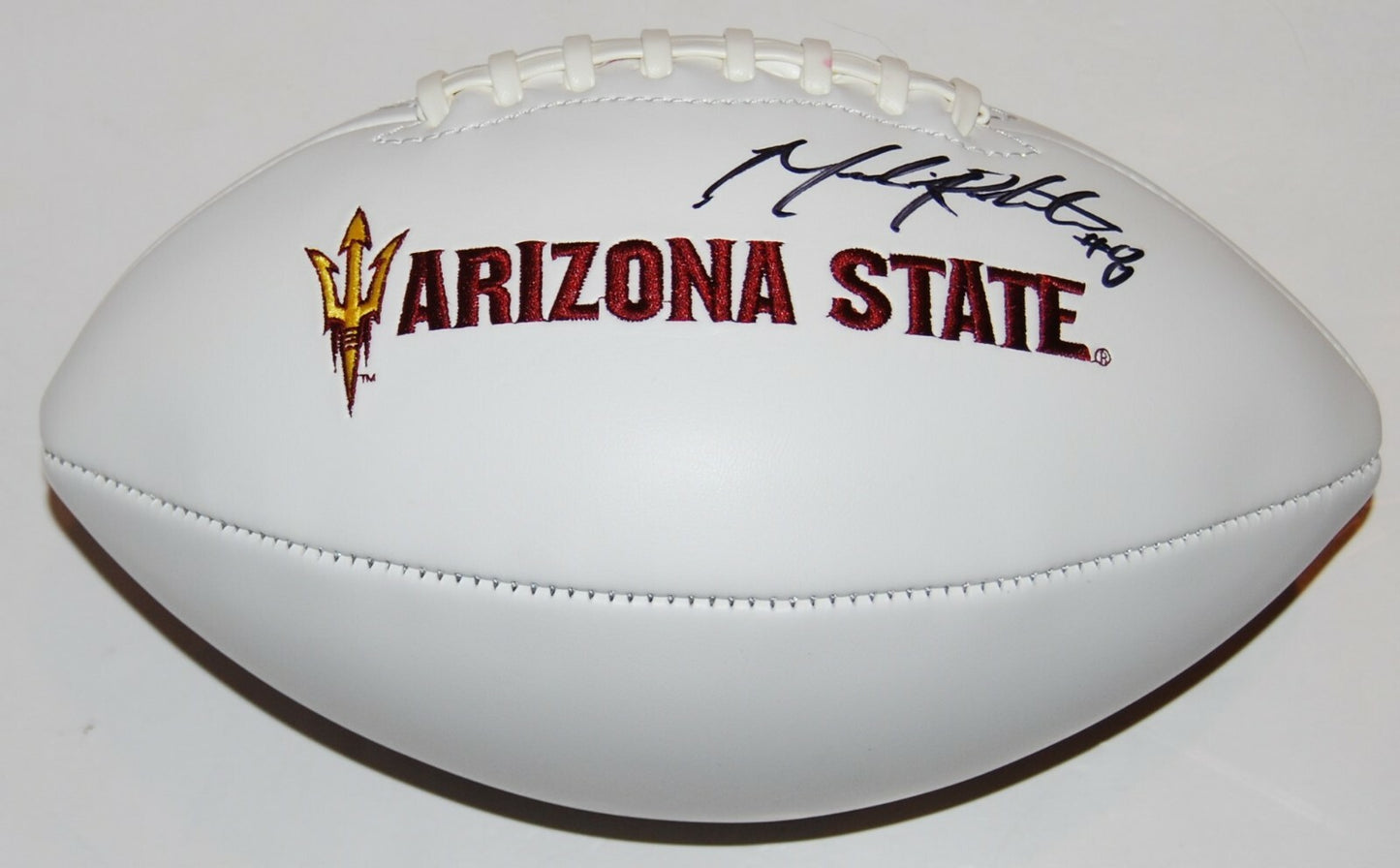 MERLIN ROBERTSON signed (ARIZONA STATE SUN DEVILS) logo football *PROOF* W/COA C