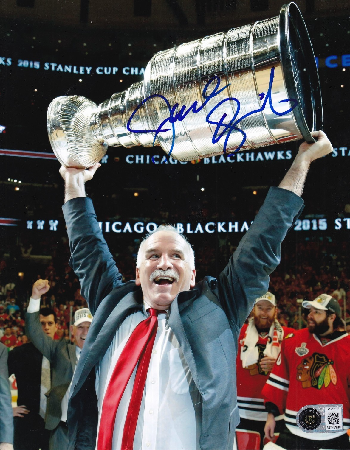 JOEL QUENNEVILLE signed (CHICAGO BLACKHAWKS) Hockey 8X10 BECKETT BY0857782