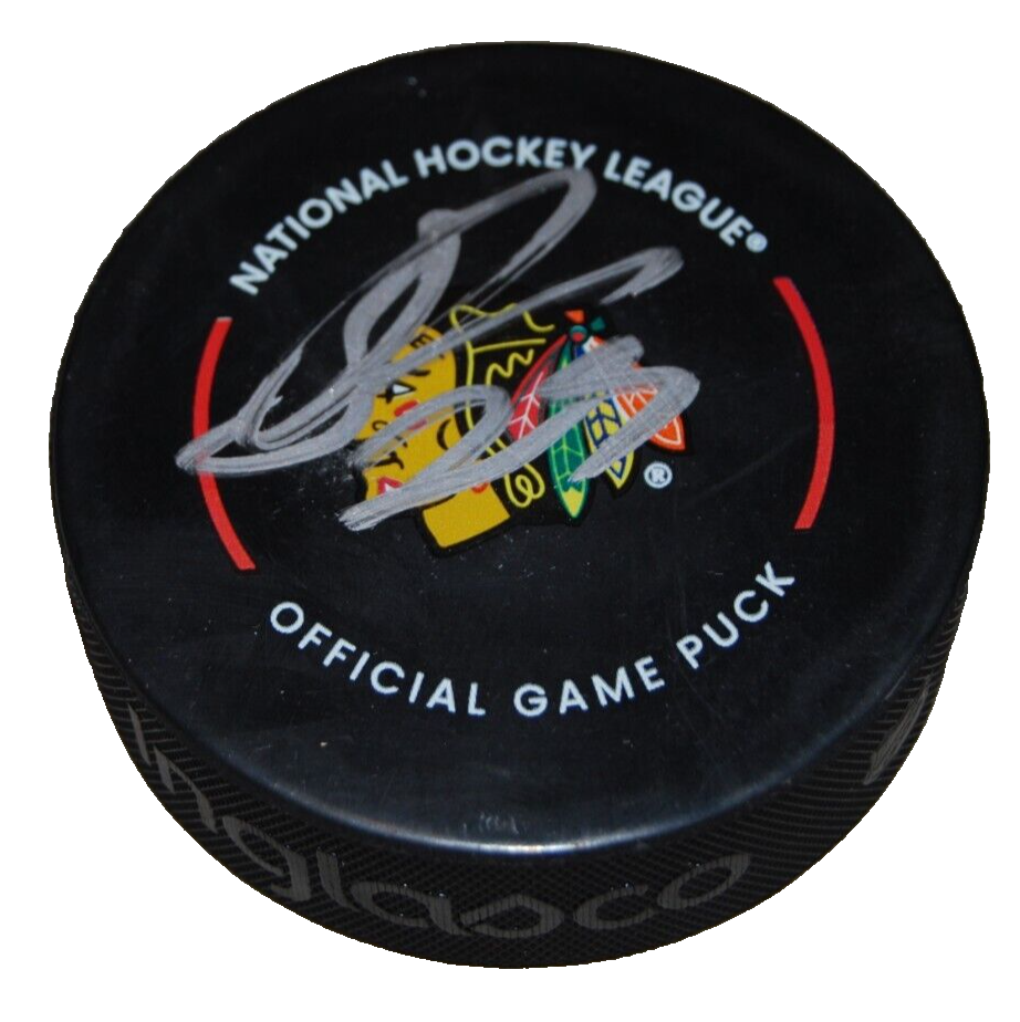 SACHA BOISVERT signed (CHICAGO BLACKHAWKS) official game puck PSA/DNA AQ25957