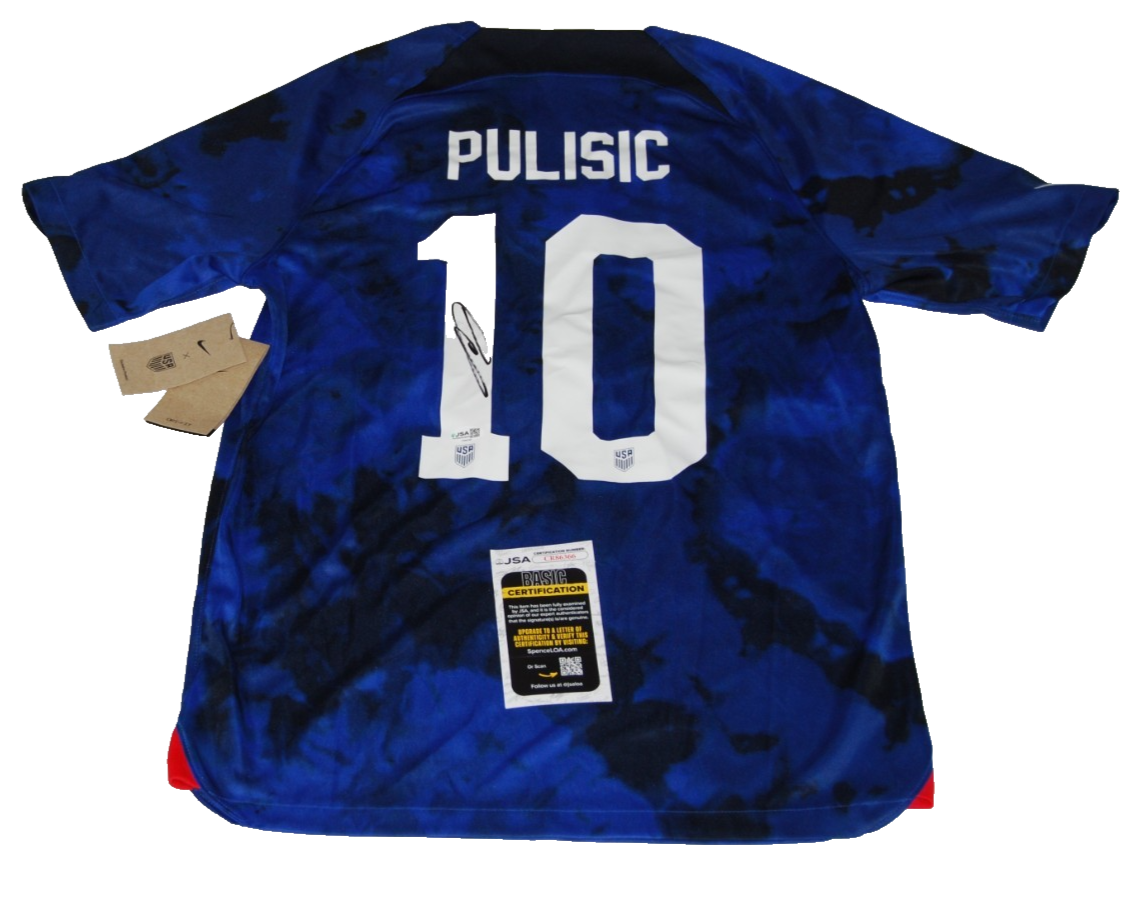 CHRISTIAN PULISIC signed (TEAM USA) World Cup Nike Soccer jersey JSA CR86366