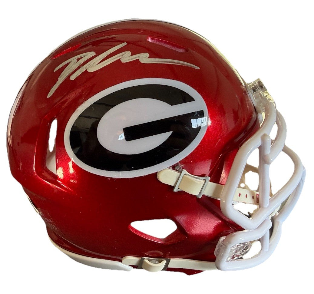 DEANDRE SWIFT signed (GEORGIA BULLDOGS) Bears mini football helmet JSA WC293204