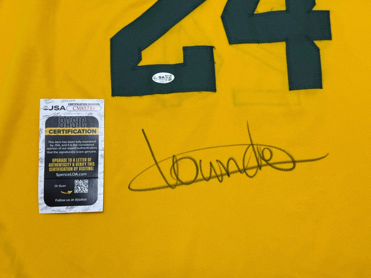 TOUNDE YESSOUFOU signed (BAYLOR BEARS) Yellow basketball jersey JSA CM85788