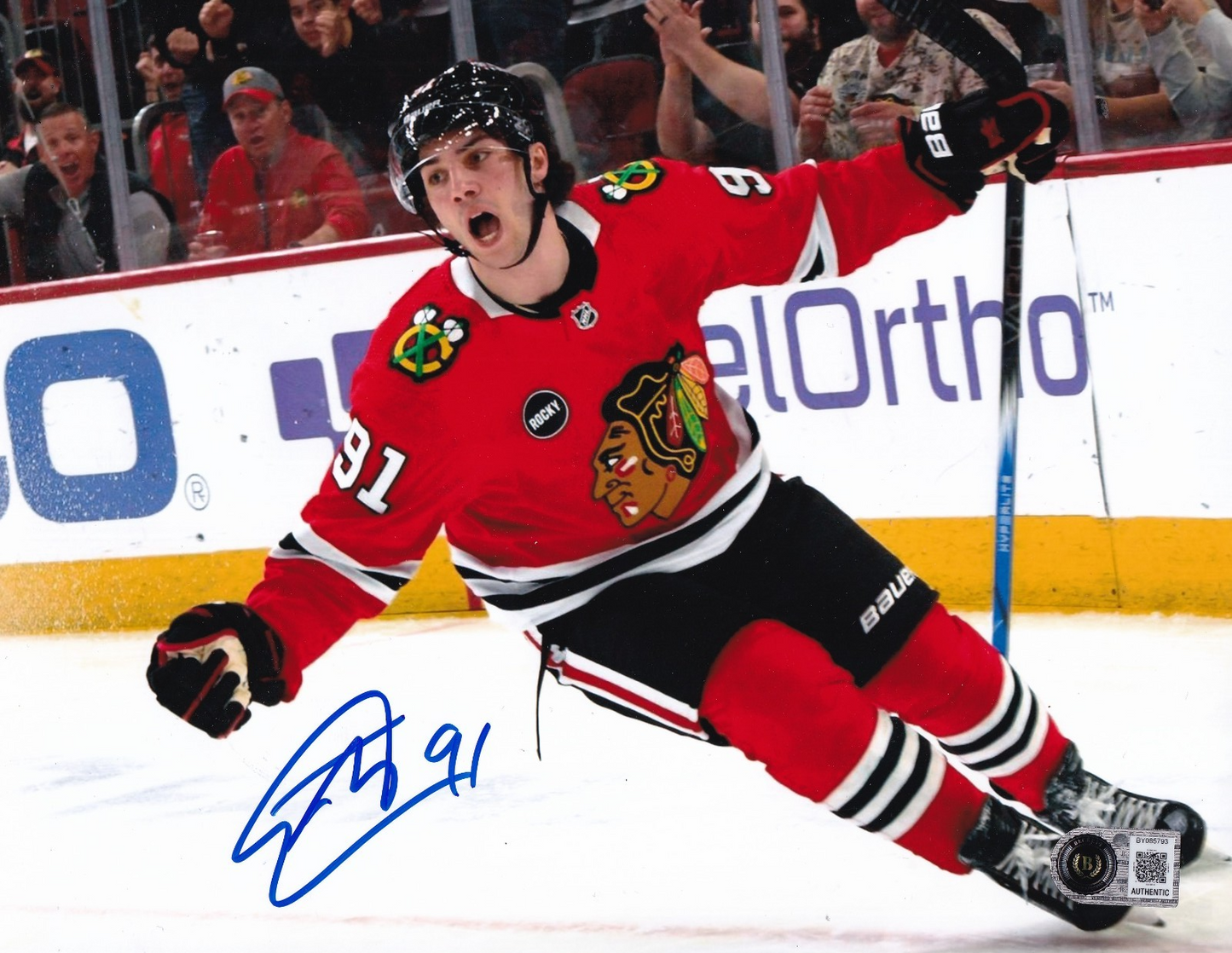 FRANK NAZAR signed (CHICAGO BLACKHAWKS) Hockey 8X10 photo BECKETT BY085793