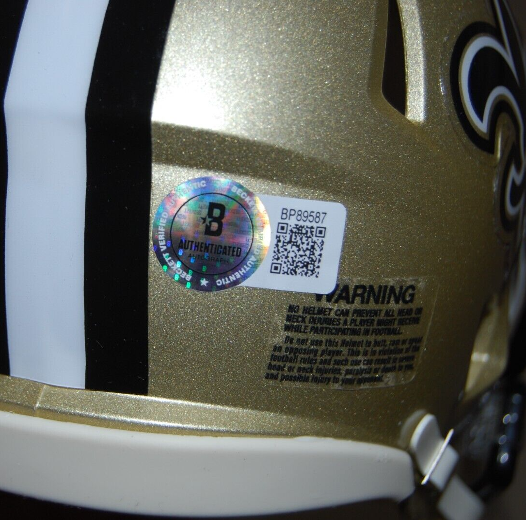JONATHAN VILMA signed (NEW ORLEANS SAINTS) mini football helmet BECKETT BP89587