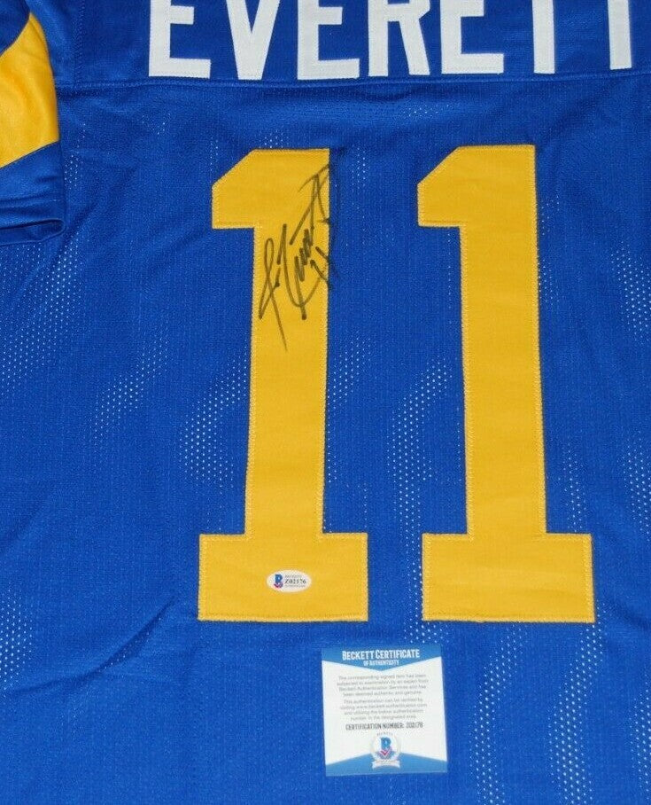 JIM EVERETT signed (LOS ANGELES RAMS) Custom Stitched football jersey BECKETT