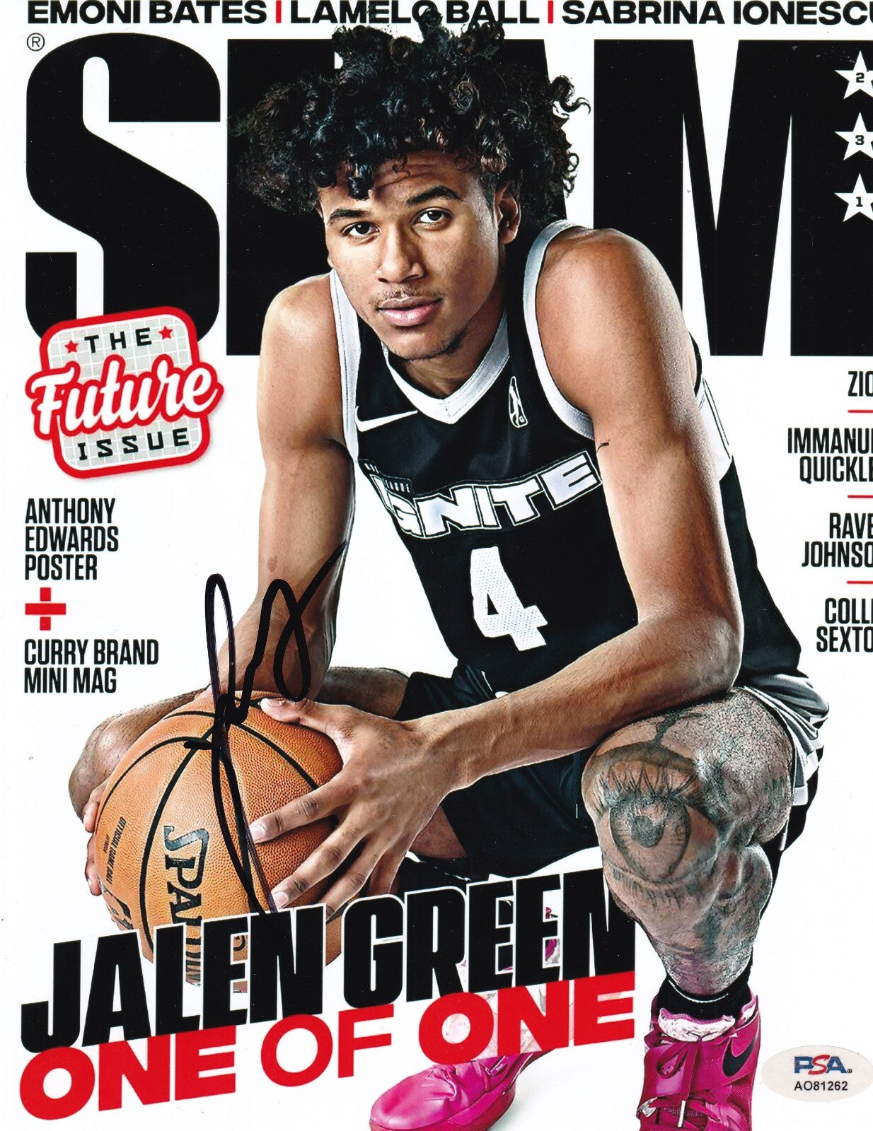 JALEN GREEN signed (HOUSTON ROCKETS) basketball 8X10 photo PSA/DNA AO81262