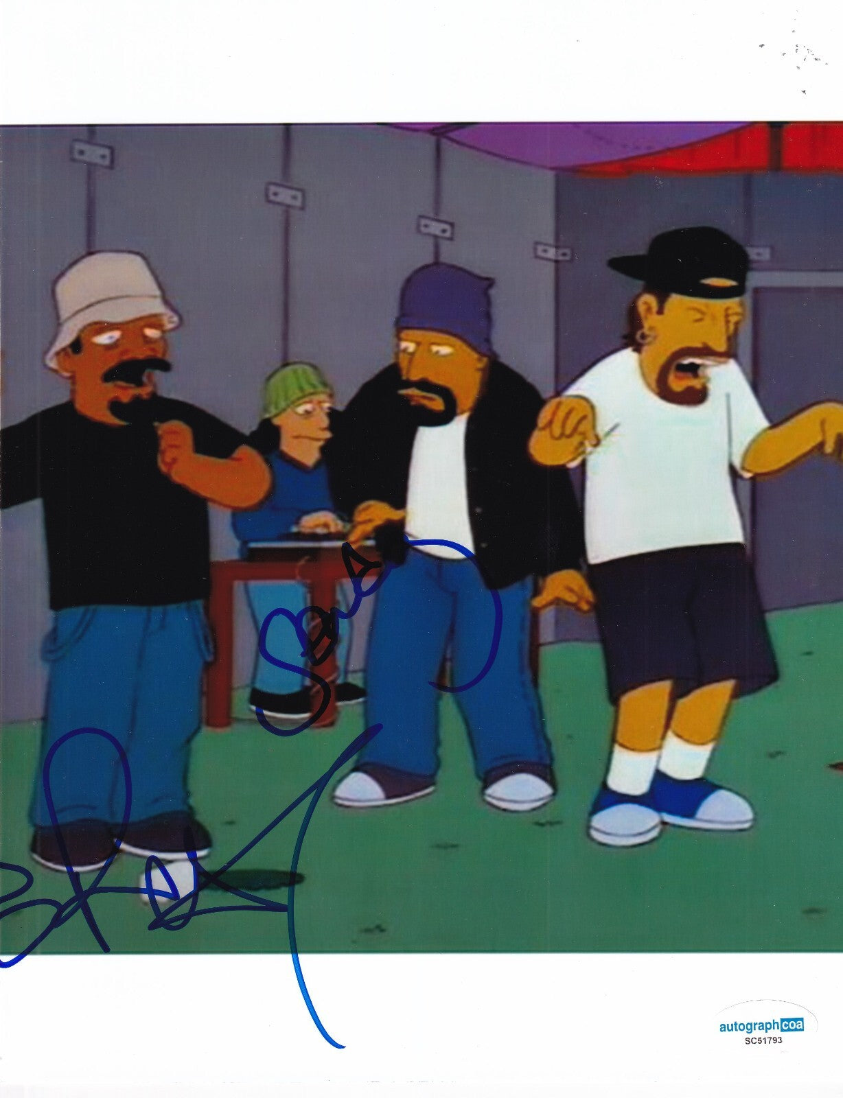 B-REAL and Sen Dog signed (CYPRESS HILL) Simpsons Music 8X10 photo ACOA SC51793