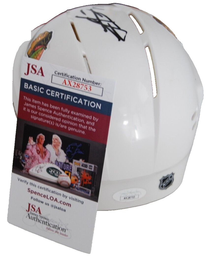 JONATHAN TOEWS signed (CHICAGO BLACKHAWKS) mini hockey helmet JSA AX28753