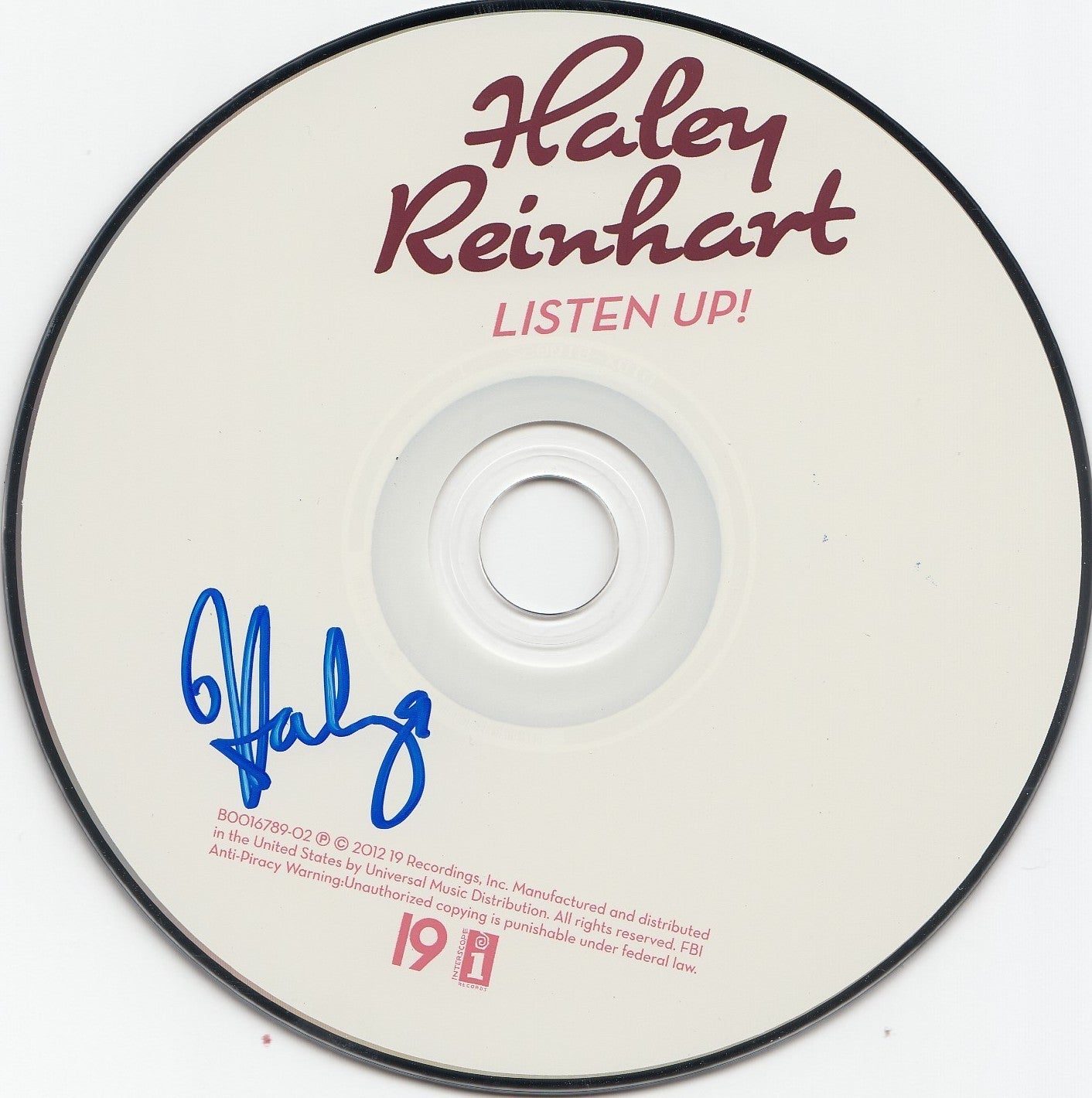 HALEY REINNHART signed (LISTEN UP!) AMERICAN IDOL CD W/COA