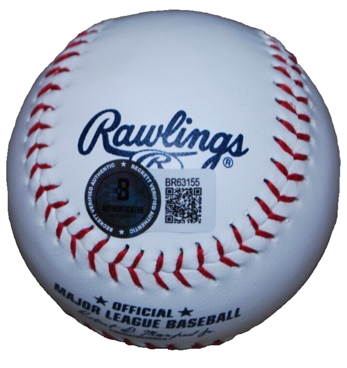 GLENDON RUSCH signed (CHICAGO CUBS) MLB logo baseball BECKETT BAS BR63155
