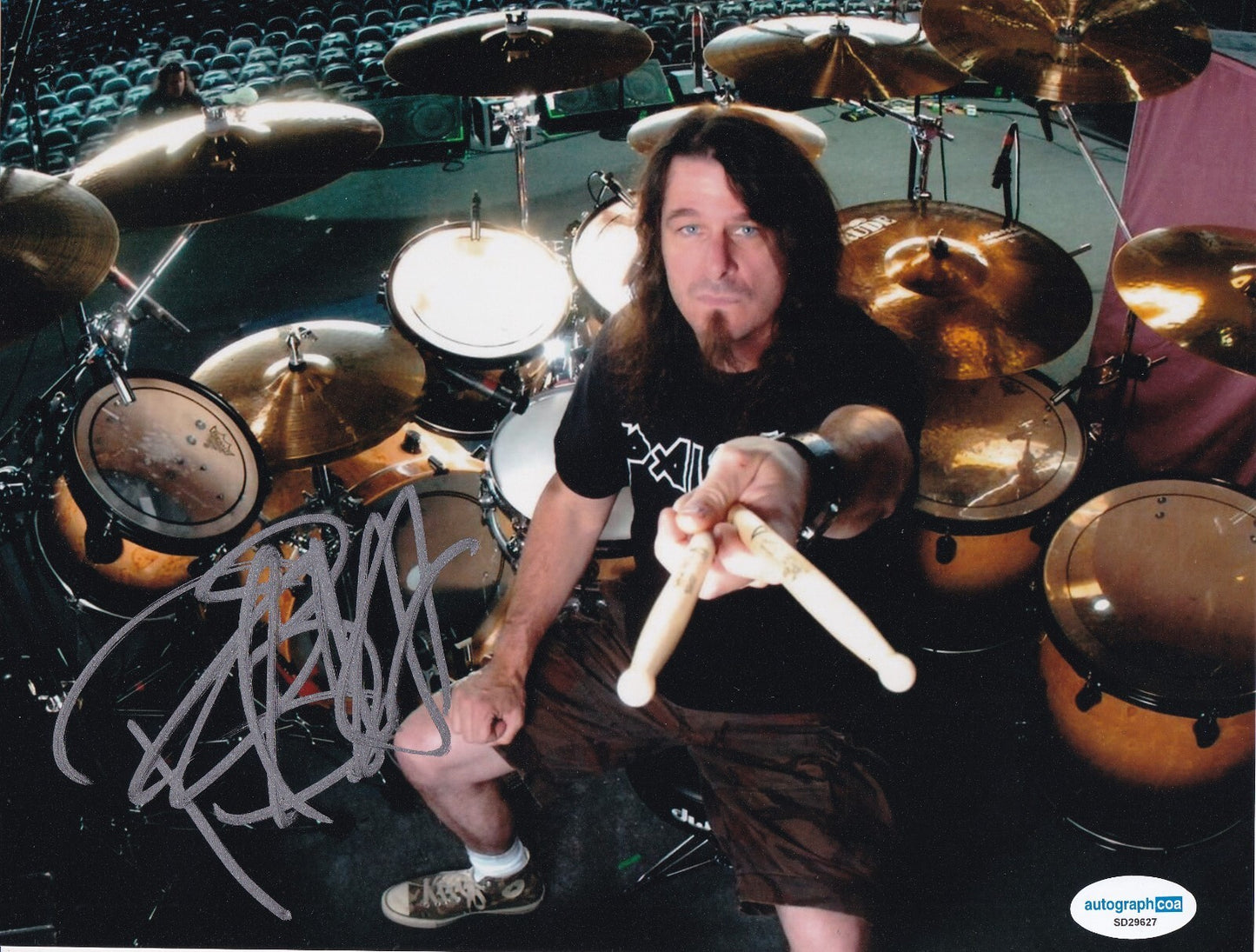PAUL BOSTAPH signed (SLAYER) Drummer music autographed 8X10 photo ACOA SD29627