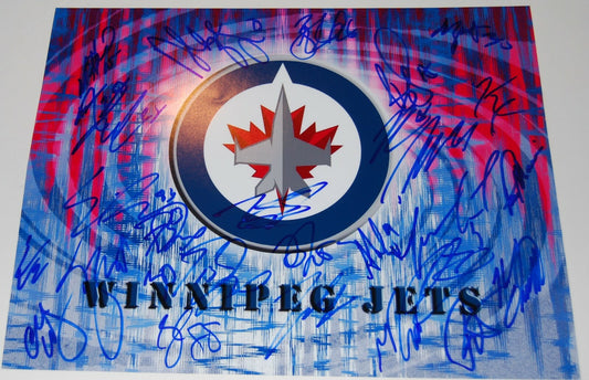 2018-19 WINNIPEG JETS team signed 11X14 hockey logo photo W/COA PATRICK LAINE #2