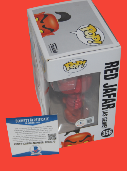 JONATHAN FREEMAN signed (RED JAFAR) Disney Aladdin Funko Pop #356 BECKETT BAS