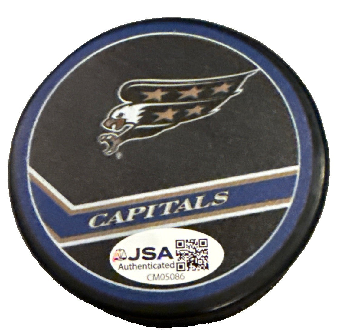 ILYA PROTAS signed (WASHINGTON CAPITALS) Retro Hockey puck JSA CM05086