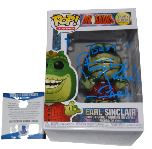 STUART PANKIN signed (DINOSAURS) Earl Sinclair Funko Pop #959 BECKETT BAS Z02543