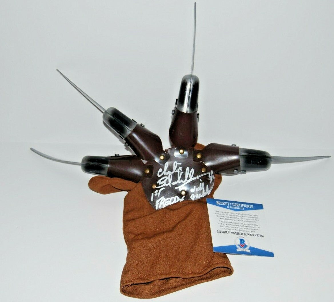 JIM DOYLE & CHARLES BELARDINELLI Signed (A NIGHTMARE ON ELM STREET) glove BAS #2