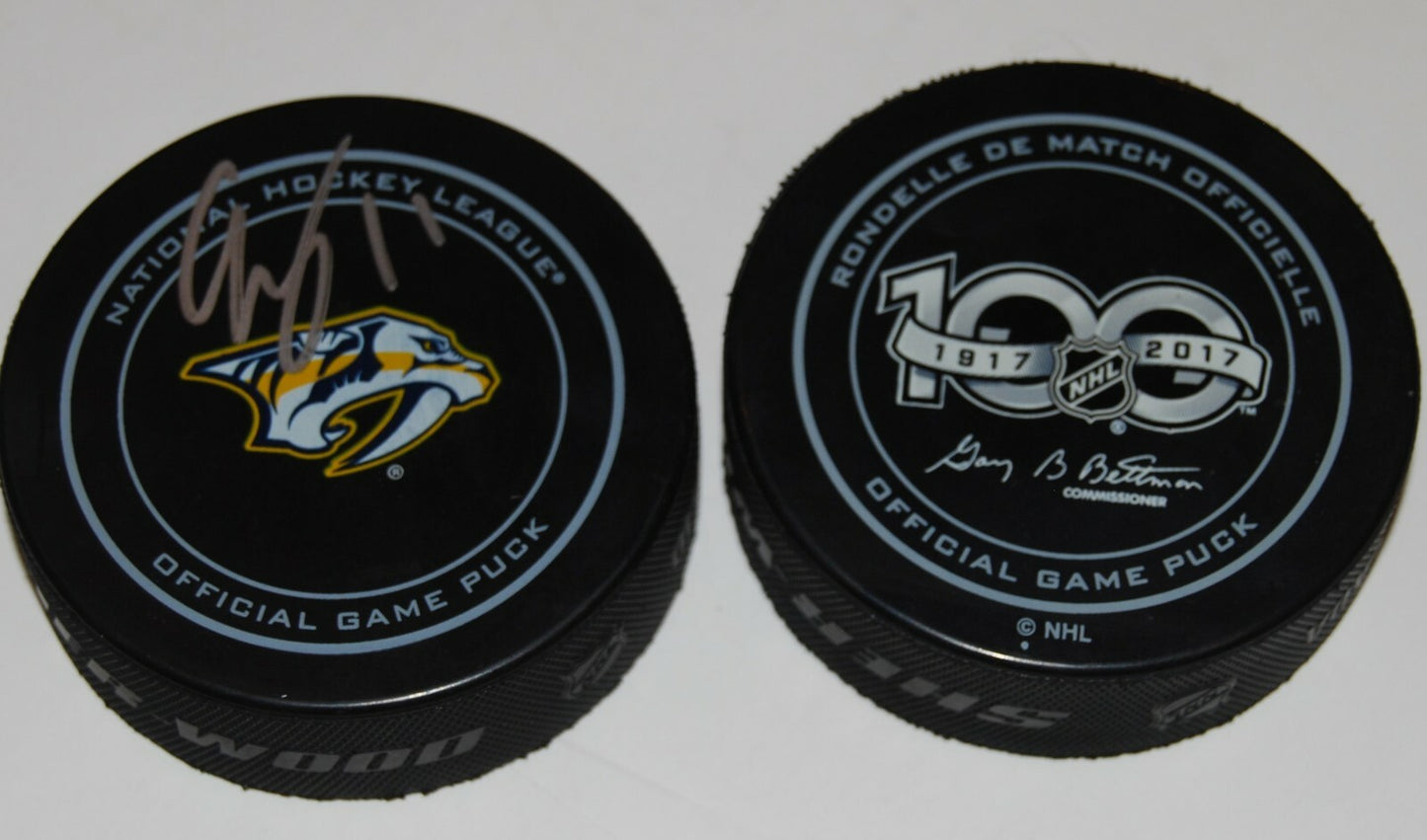 EELI TOLVANEN signed (NASHVILLE PREDATORS) Hockey Game puck  W/COA