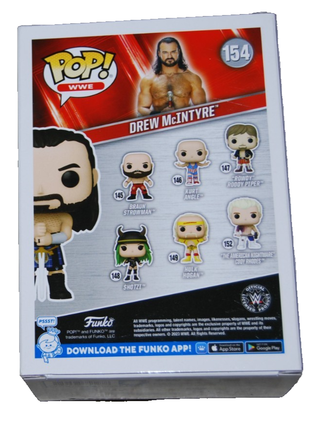 DREW MCINTYRE signed (WWE) Wrestling #154 Smack Down Funko Pop BECKETT BU41130