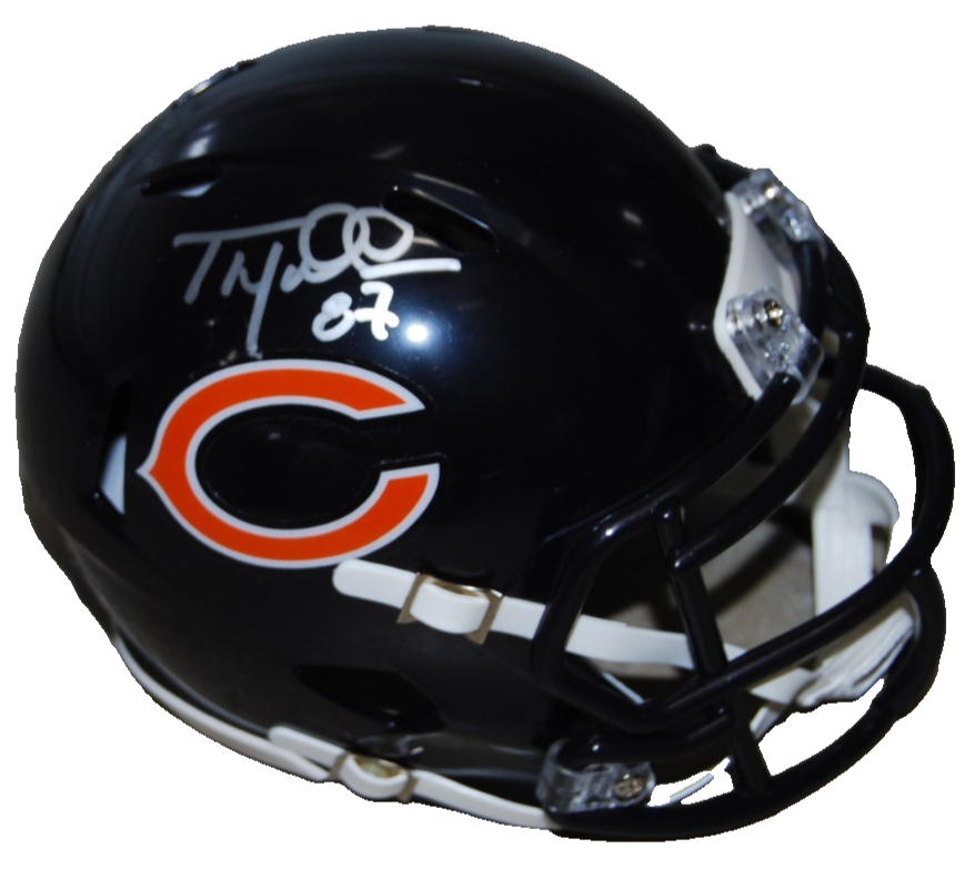 TOM WADDLE signed (CHICAGO BEARS) mini football helmet BECKETT BAS BW07885