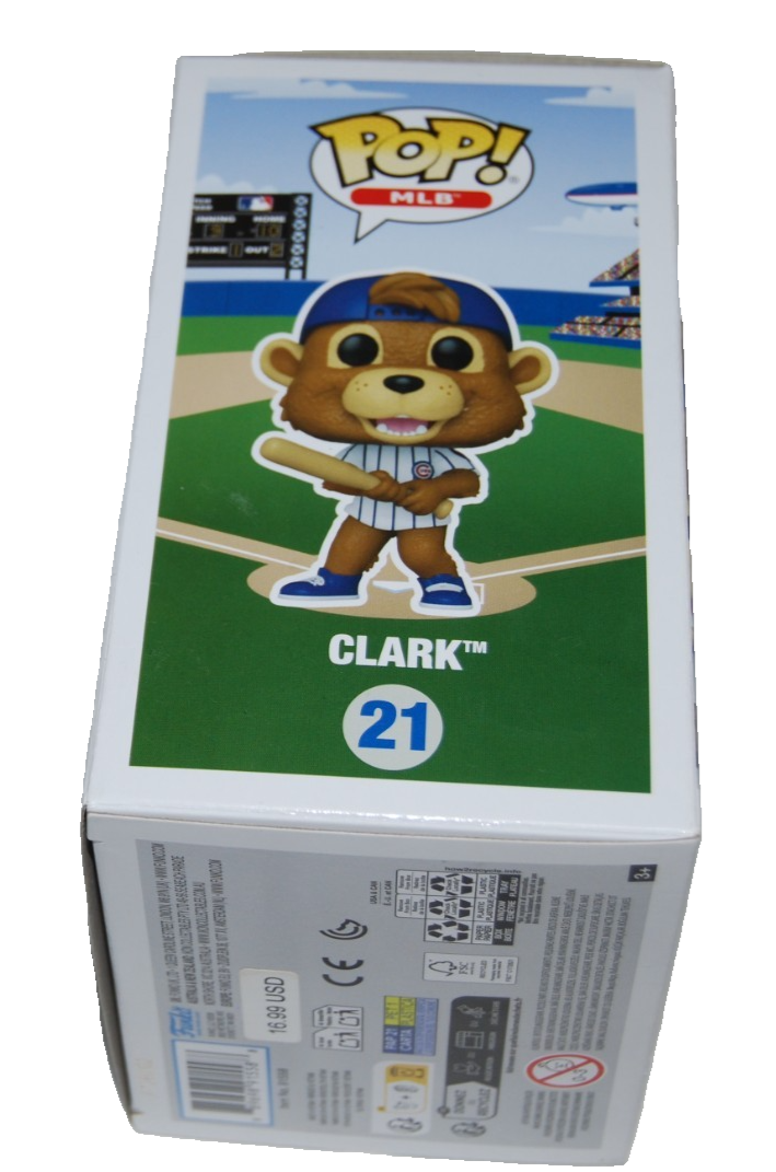 PAT HUGHES signed (CLARK) Mascot WRIGLEY CUBS Funko Pop #21 BECKETT BY085886