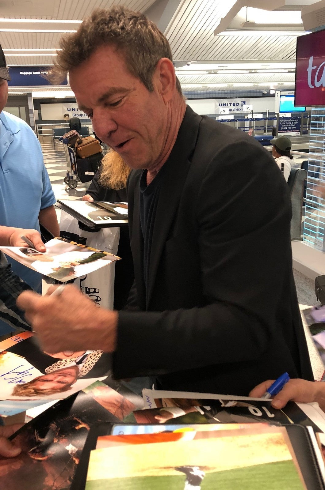 DENNIS QUAID signed (THE EXPRESS) BEN SCHWARTZWALDER 8X10 photo *PROOF* W/COA #3