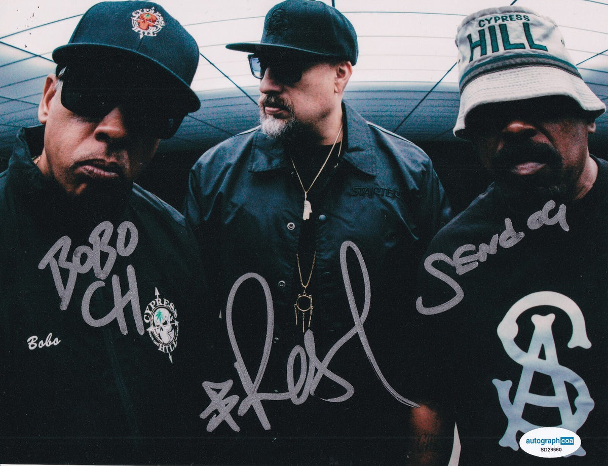 B-REAL DJ MUGGS and BOBO signed (CYPRESS HILL) Music 8x10 photo ACOA SD29660