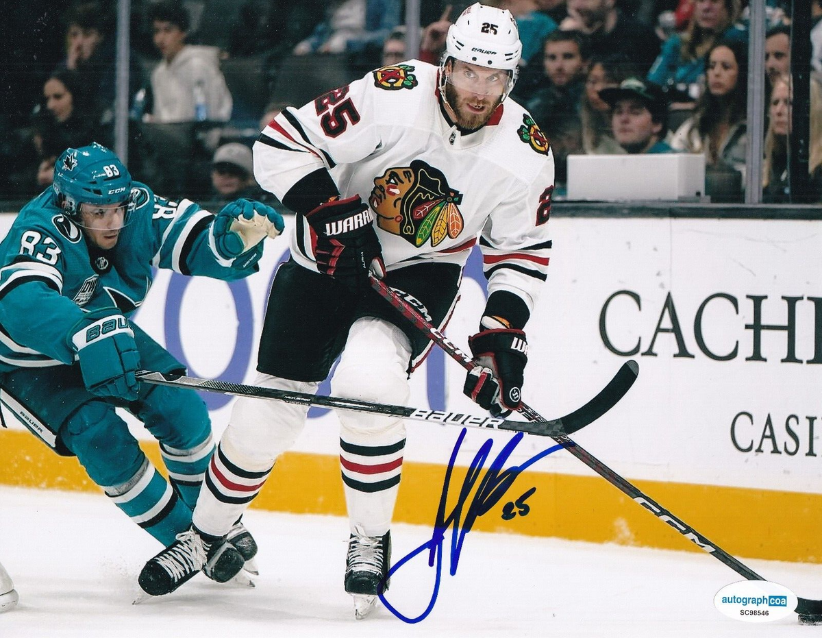 JARRED TINORDI signed (CHICAGO BLACKHAWKS) Hockey 8X10 photo ACOA SC98546