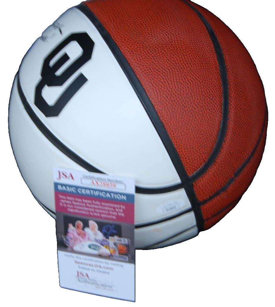 LON KRUGER signed (OKLAHOMA SOONERS) College HOF logo basketball JSA AX28859