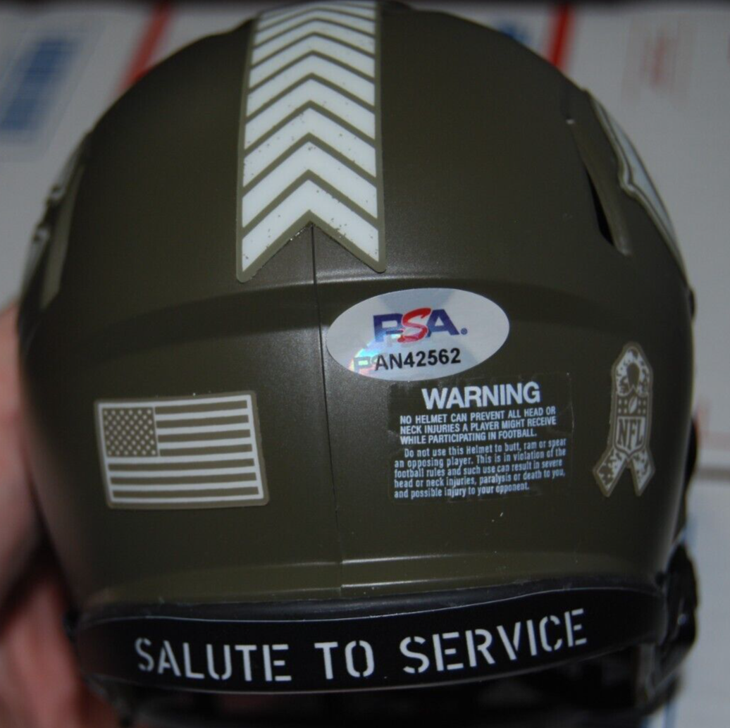KHALIL HERBERT signed (CHICAGO BEARS Salute mini football helmet PSA/DNA AN42562