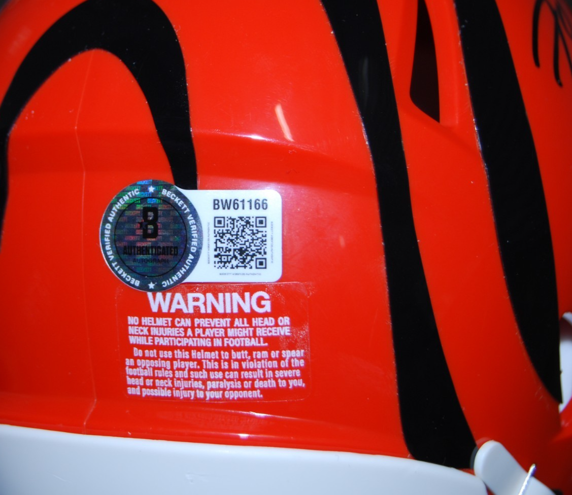 ZAC TAYLOR signed (CINCINNATI BENGALS) mini football helmet BECKETT BAS BW61166