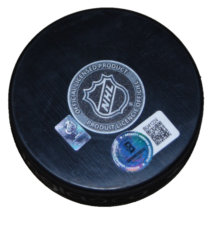 JASON DICKINSON signed (CHICAGO BLACKHAWKS) Centennial 100 puck BECKETT BU41224