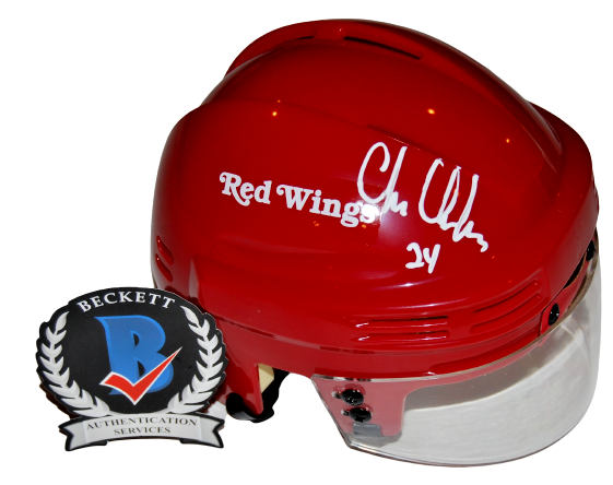 CHRIS CHELIOS signed (DETROIT RED WINGS) mini hockey helmet BECKETT BAS #3