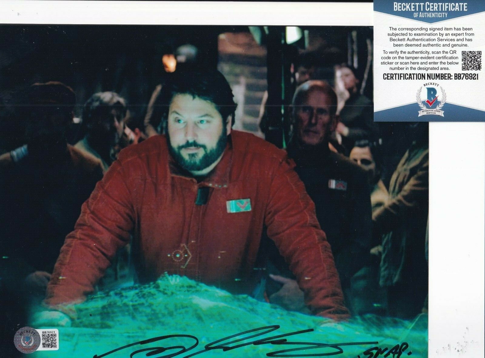 GREG GRUNBERG signed (STAR WARS RISE OF SKYWALKER) 8X10 photo BECKETT BB76921