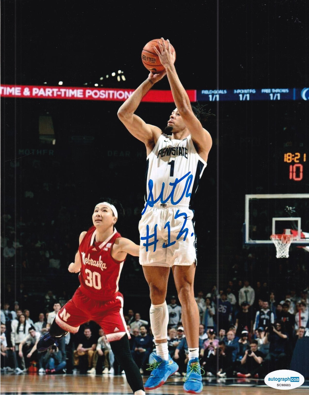 SETH LUNDY signed (PENN STATE NITTANY LIONS) basketball 8X10 photo ACOA SC98683