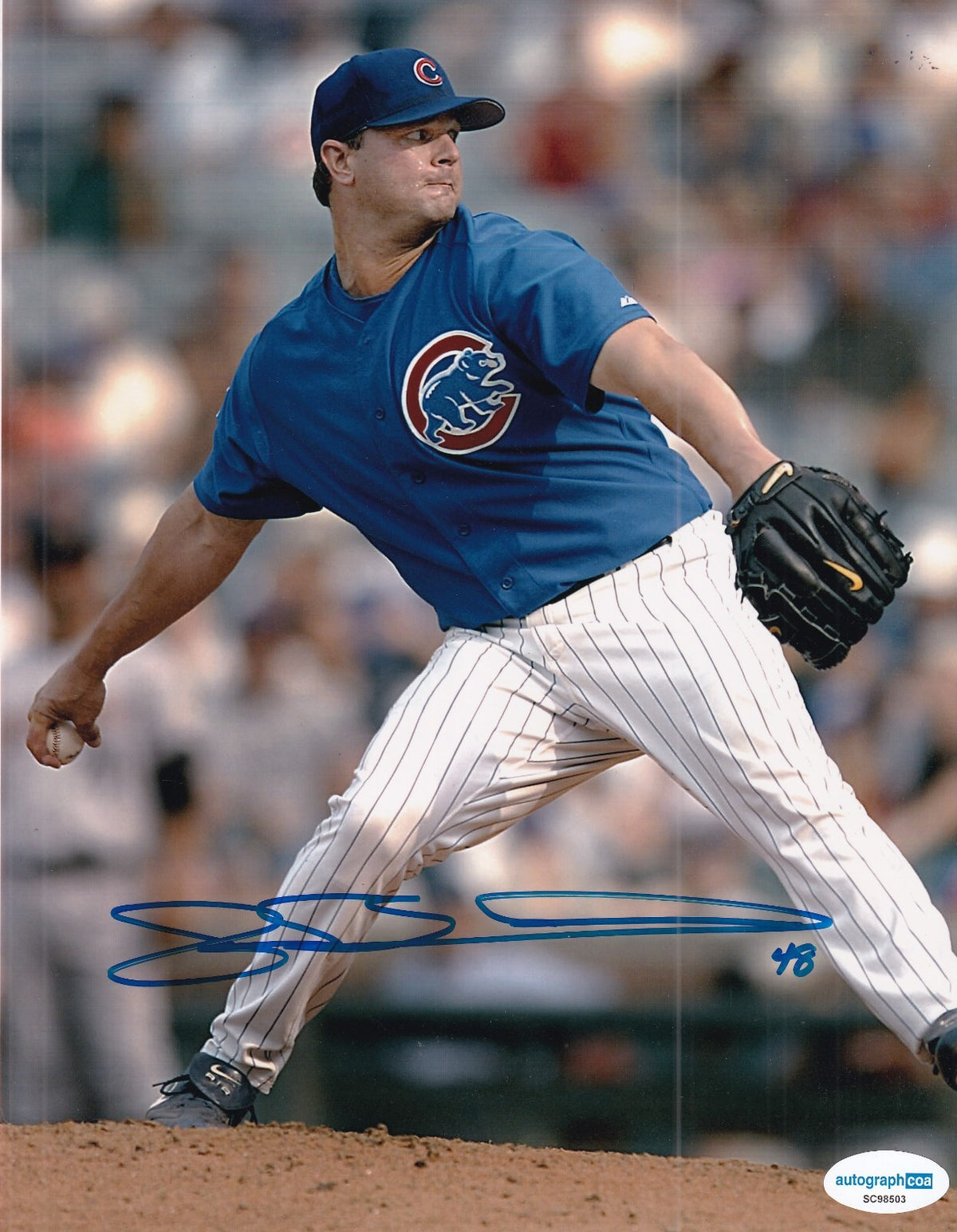 JOE BORWOSKI signed (CHICAGO CUBS) baseball 8X10 photo ACOA SC98503