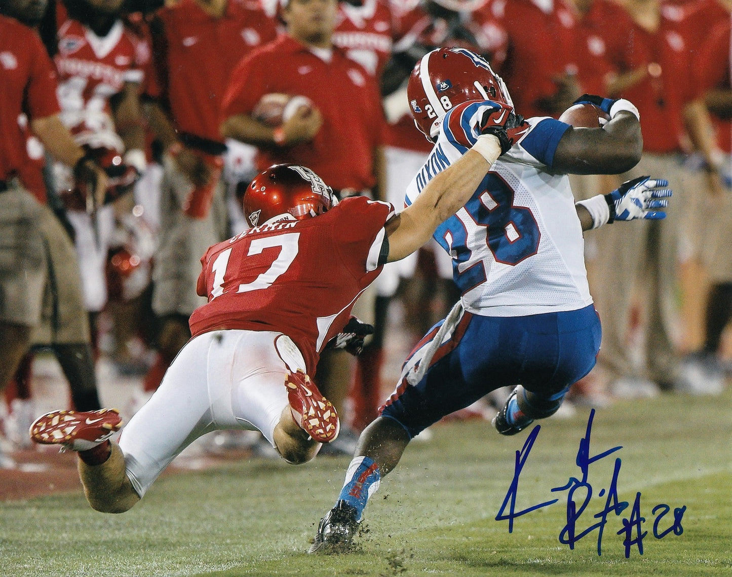 KENNETH DIXON signed *LOUISIANA TECH* 8X10 photo BALTIMORE RAVENS W/COA #3