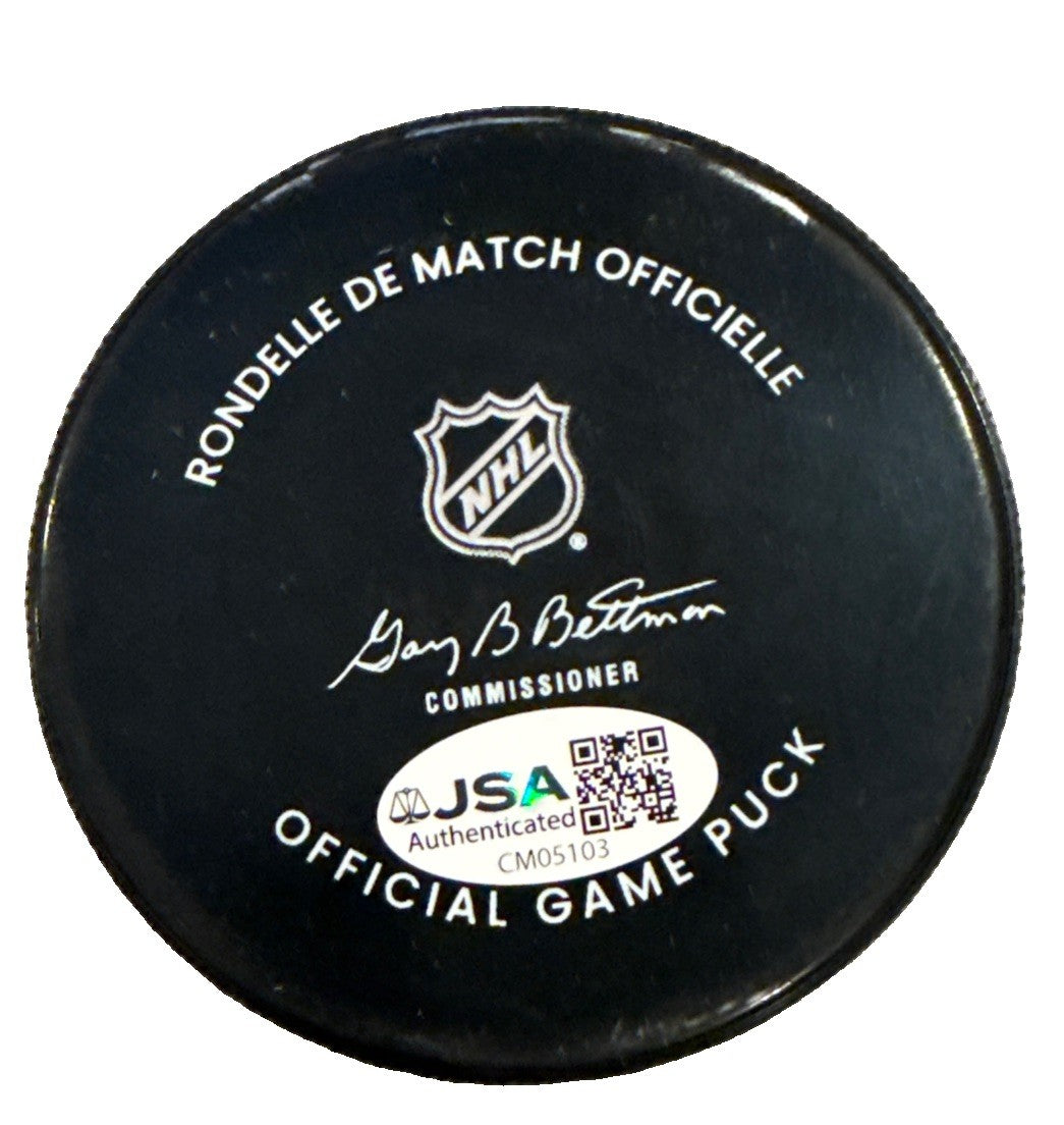 DMITRI SIMASHEV signed (UTAH MAMMOTH) Official game Hockey puck JSA CM05103