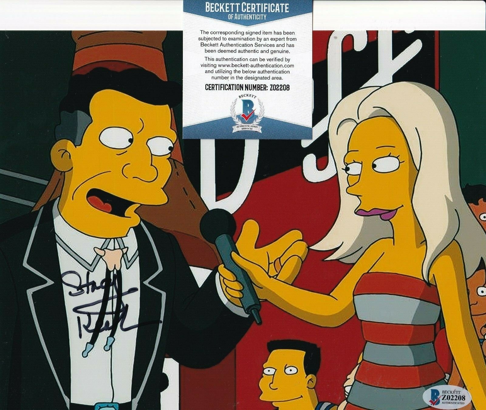 STACY KEACH signed (THE SIMPSONS) Howard Duff 8X10 photo BECKETT BAS Z02208