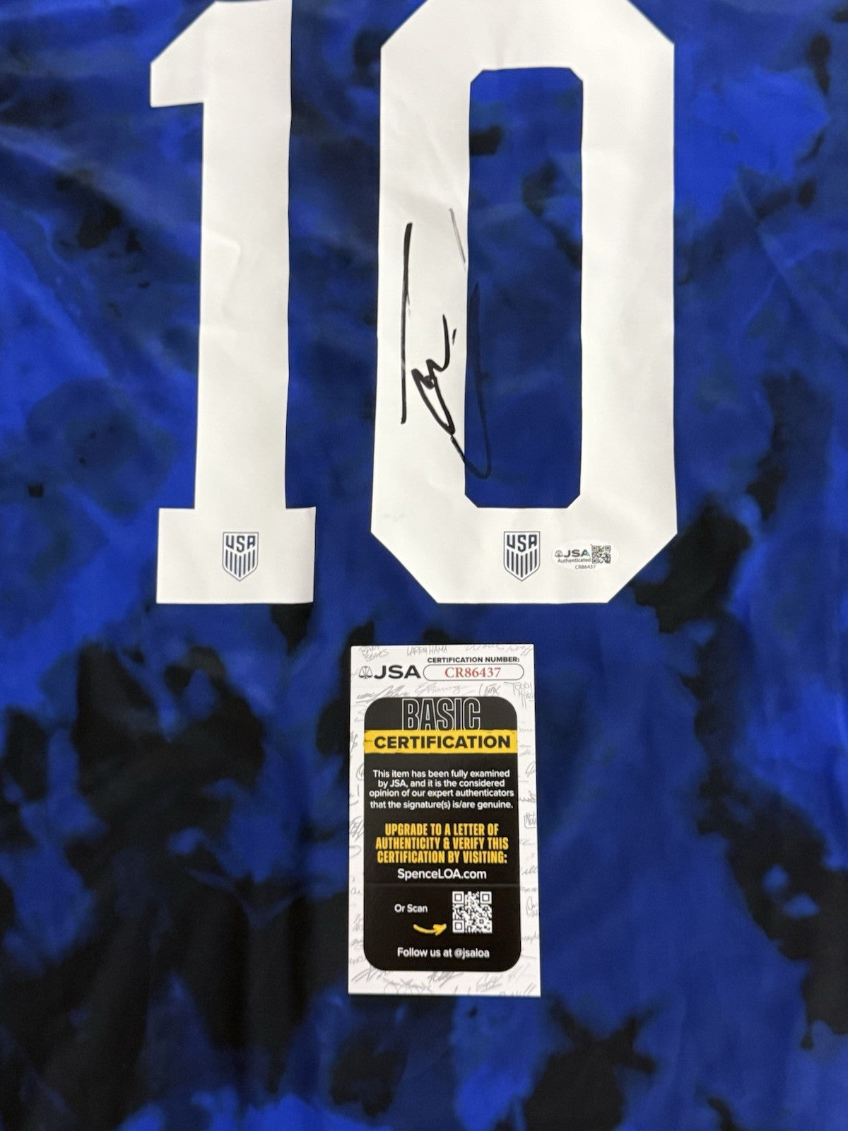 CHRISTIAN PULISIC signed (TEAM USA) Nike Soccer jersey JSA CR86437