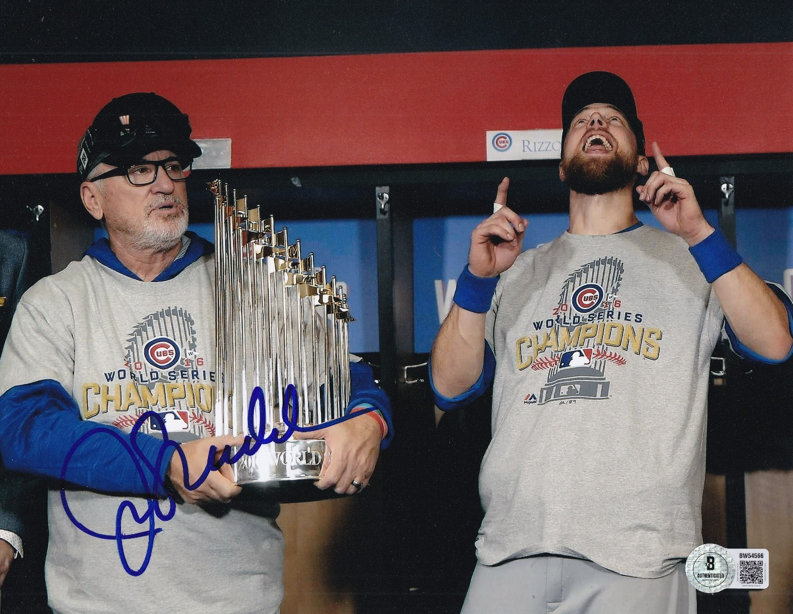 JOE MADDON signed (CHICAGO CUBS) baseball 8X10 photo BECKETT BAS BW54566