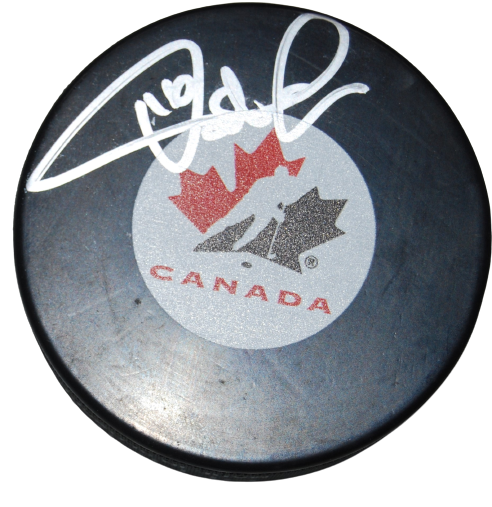 PAT VERBEEK signed (TEAM CANADA) Red Wings hockey logo puck BECKETT BAS AD27383