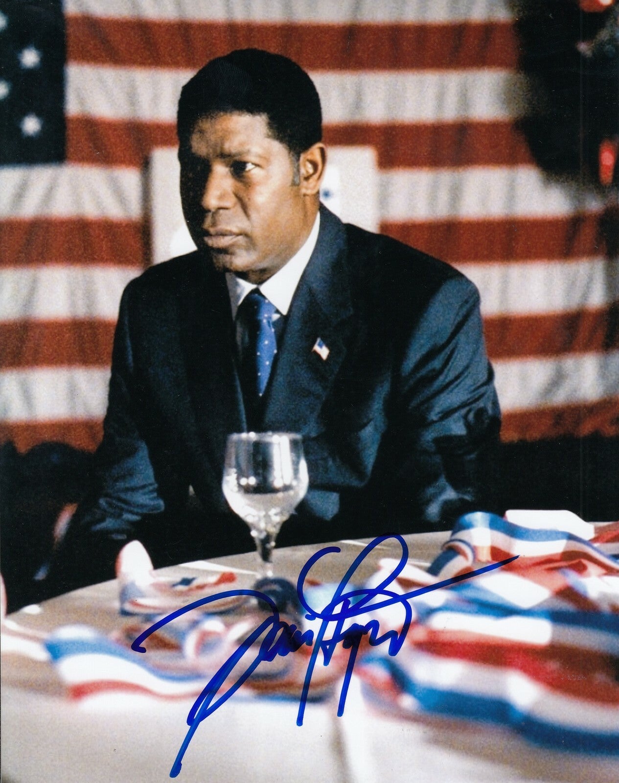 DENNIS HAYSBERT signed (24) *President David Palmer* 8X10 photo (PROOF) W/COA #1