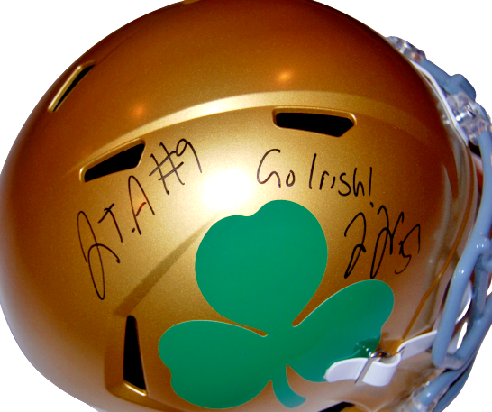JUSTIN & JAYSON ADEMILOLA signed (NOTRE DAME FIGHTING IRISH) F/S helmet JSA