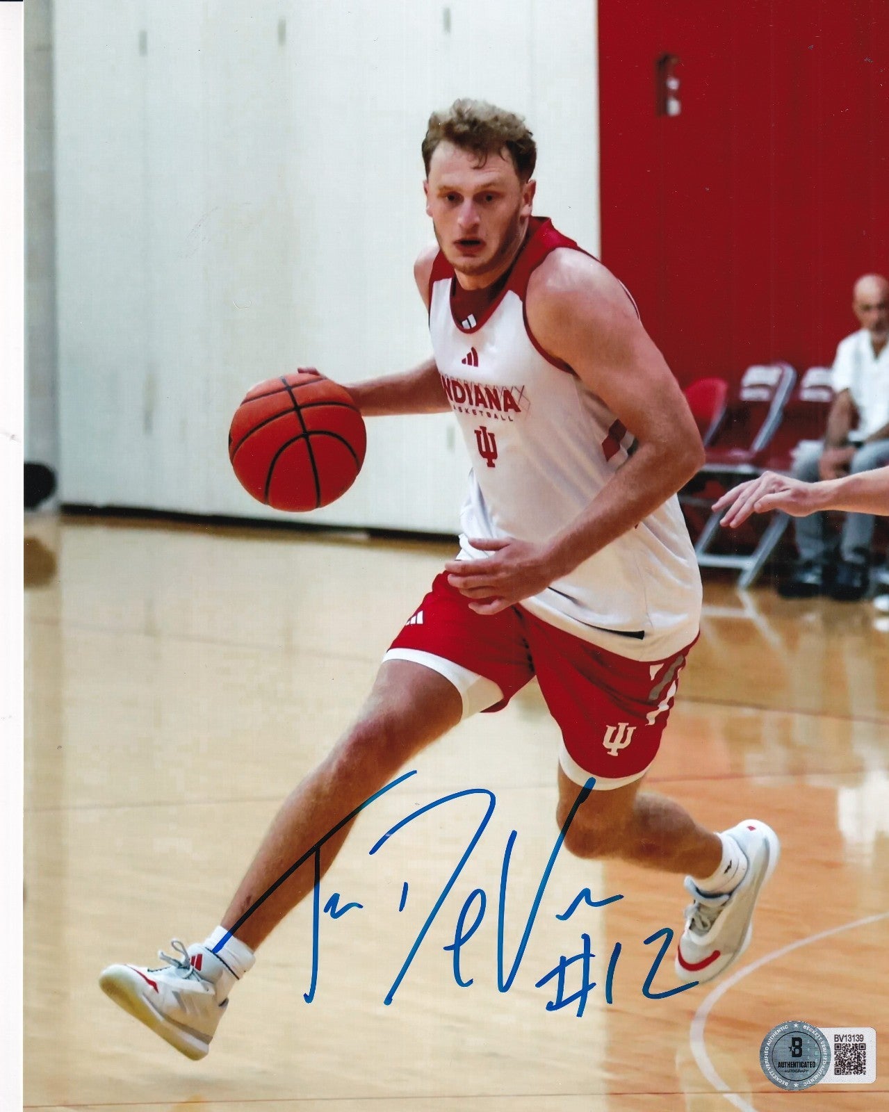 TUCKER DEVRIES signed (INDIANA HOOSIERS) Basketball 8X10 photo BECKETT  BV13139