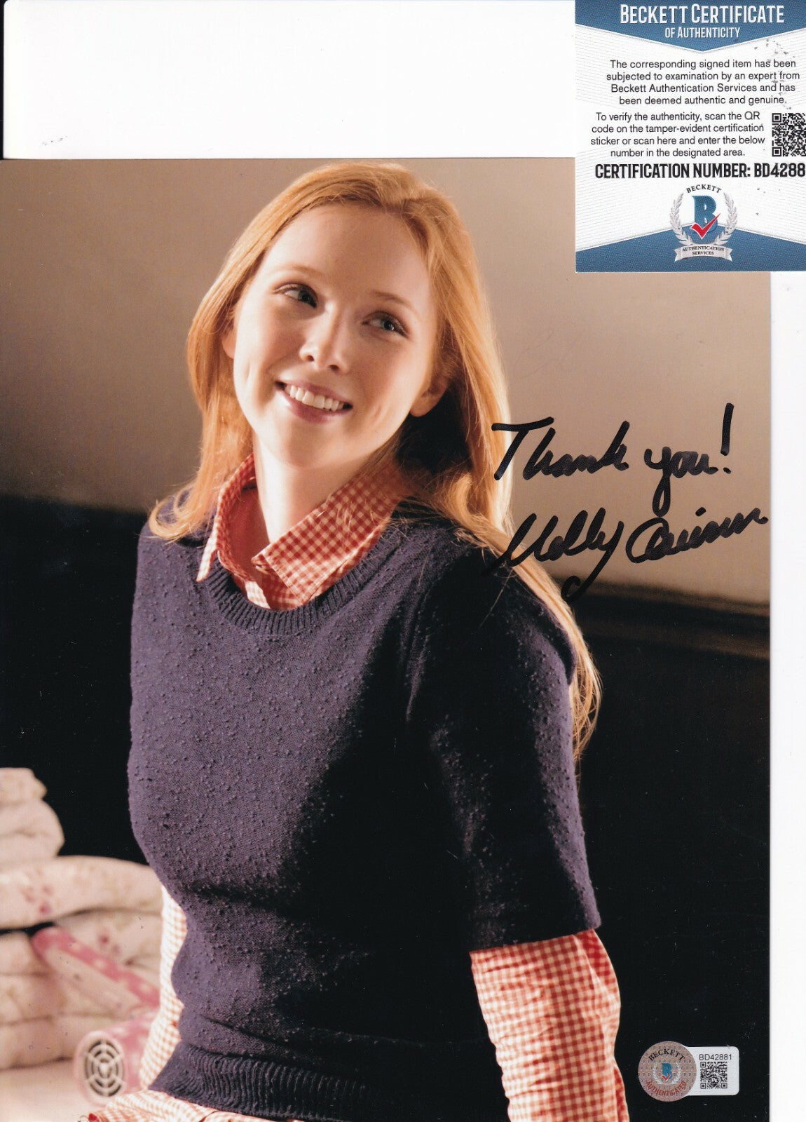 MOLLY C QUINN signed (CASTLE STAR) Alexis 8X10 photo BECKETT BAS BD42881