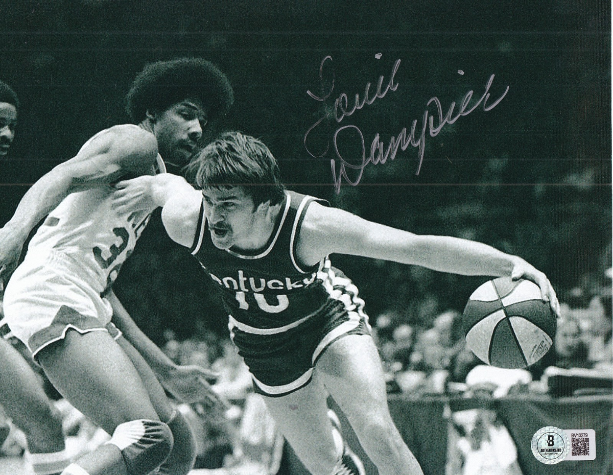 LOUIE DAMPIER signed (KENTUCKY WILDCATS) basketball 8X10 photo BECKETT BV13279