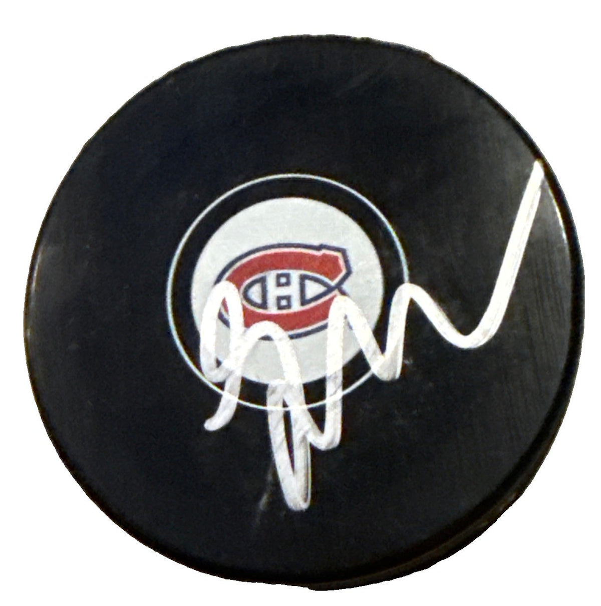 LANE HUTSON signed (MONTREAL CANADIENS) souvenir hockey puck JSA COA CL00129