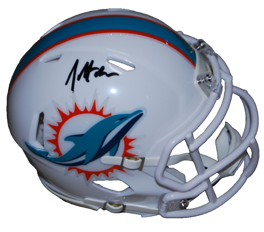 JEFF HAFLEY signed (MIAMI DOLPHINS) mini football helmet BECKETT BAS BW07853