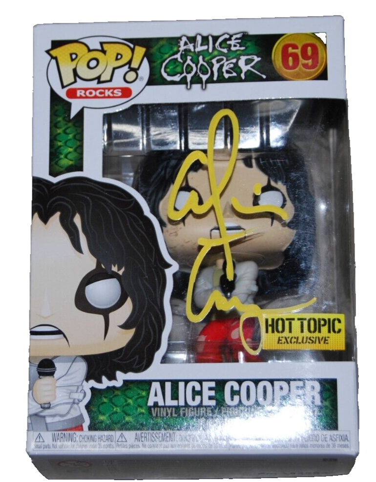 ALICE COOPER signed (HOT TOPIC EXCLUSIVE) Funko pop #69 BECKETT BAS BR25970
